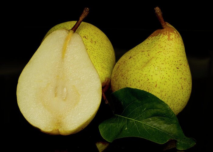 Pears Greeting Card featuring the photograph Fresh Pears Fruit by David French
