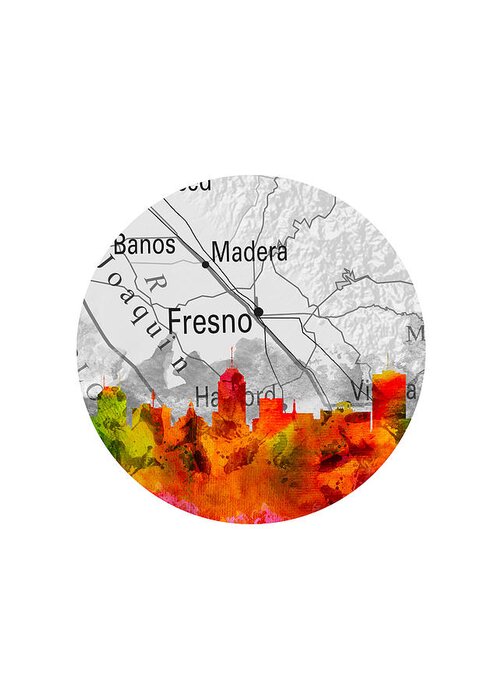 Fresno Greeting Card featuring the painting Fresno California 15RD by Aged Pixel