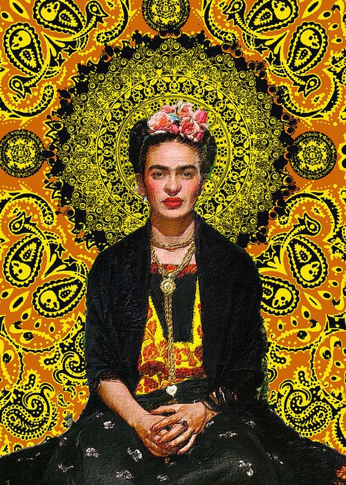 Frida Kahlo De Rivera Greeting Card featuring the painting Frida Kahlo 3 by Tony Rubino
