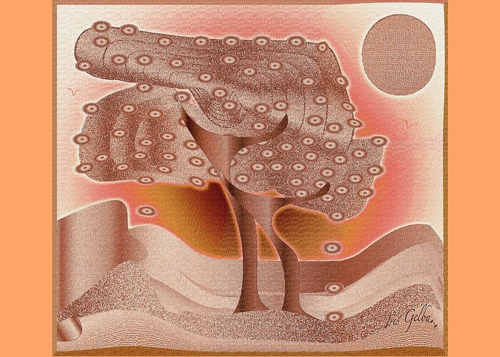 Illustration Greeting Card featuring the digital art Fruit Tree 2 by Iris Gelbart