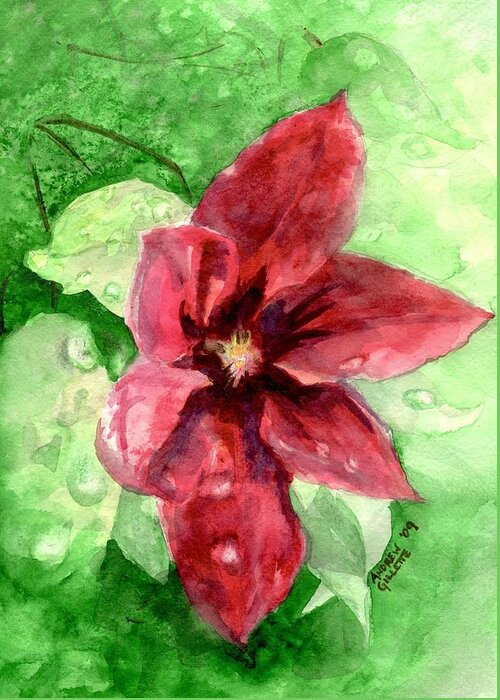 Flower Greeting Card featuring the painting Full Bloom by Andrew Gillette