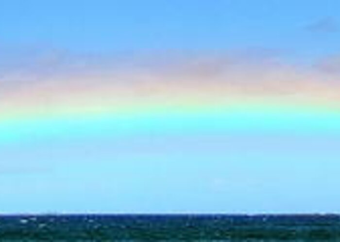 Rainbow Greeting Card featuring the photograph Full Rainbow by Richard Omura