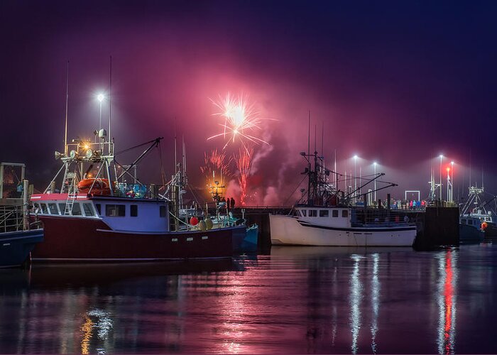 Alma Greeting Card featuring the photograph Fundy Fireworks by Tracy Munson