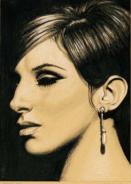 Barbra Streisand Greeting Card featuring the drawing Funny Girl by Rob De Vries