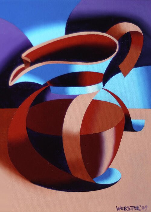 Futurism Greeting Card featuring the painting Futurist Coffee Pot Oil Painting by Mark Webster