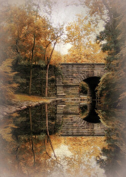 Bridge Greeting Card featuring the photograph Autumn Echo Vignette by Jessica Jenney