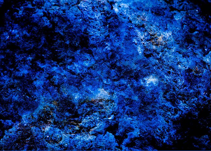Abstract Macro Closeup Stars Blue Black Flagstone Bruce Pritchett Photography Greeting Card featuring the photograph Galactic Night Abstract by Bruce Pritchett