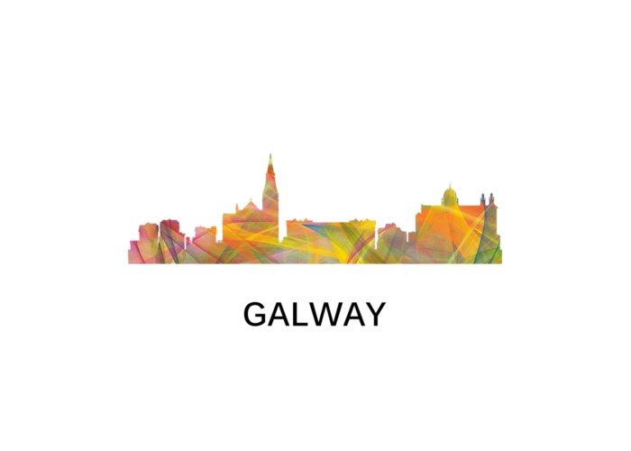 Galway Ireland Skyline Greeting Card featuring the digital art Galway Ireland Skyline by Marlene Watson