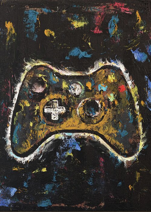 Michael Creese Greeting Card featuring the painting Gamer by Michael Creese
