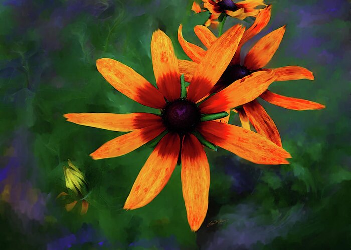 Flower Greeting Card featuring the digital art Garden Flower by Lisa Redfern