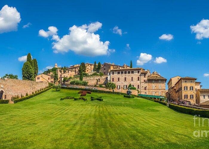 Abbey Greeting Card featuring the photograph Gardens of Assisi by JR Photography