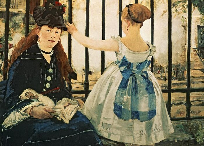 Railings Greeting Card featuring the painting Gare St Lazare by Edouard Manet