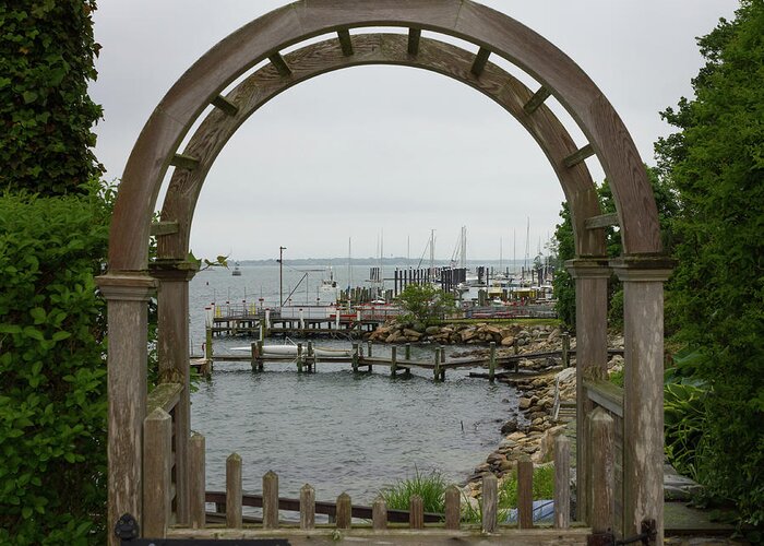 Noank Greeting Card featuring the photograph Gate to Noank Harbor by Kirkodd Photography Of New England