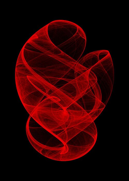 Strange Attractor Greeting Card featuring the digital art Gathering Bends I by Robert Krawczyk