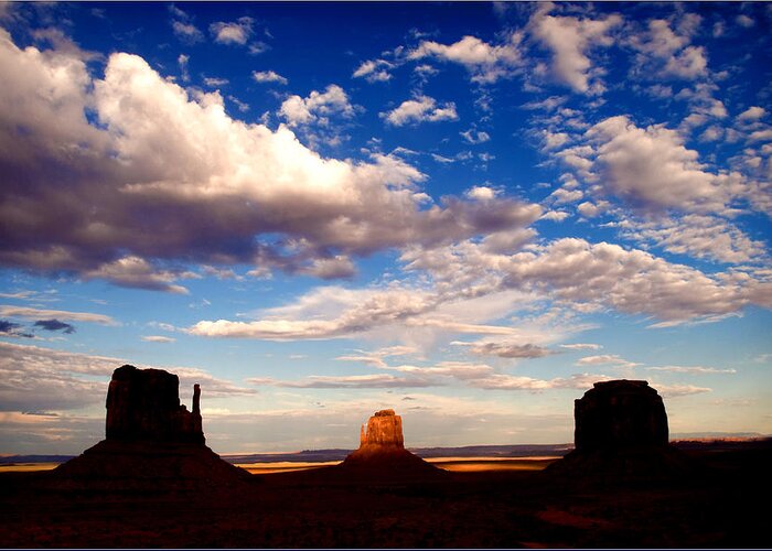 Monument Valley Greeting Card featuring the photograph Gathering Storm by Frank Houck