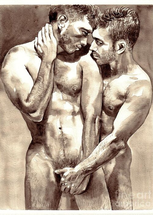 Love Greeting Card featuring the painting Gay Love watercolor by Suzann Sines