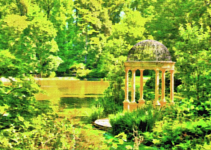 Foliage Greeting Card featuring the photograph Gazebo by the Lake by Lou Ford