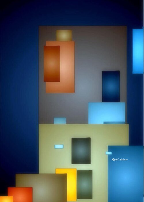 Rafael Salazar Greeting Card featuring the digital art Geometric Abstract 0790 by Rafael Salazar