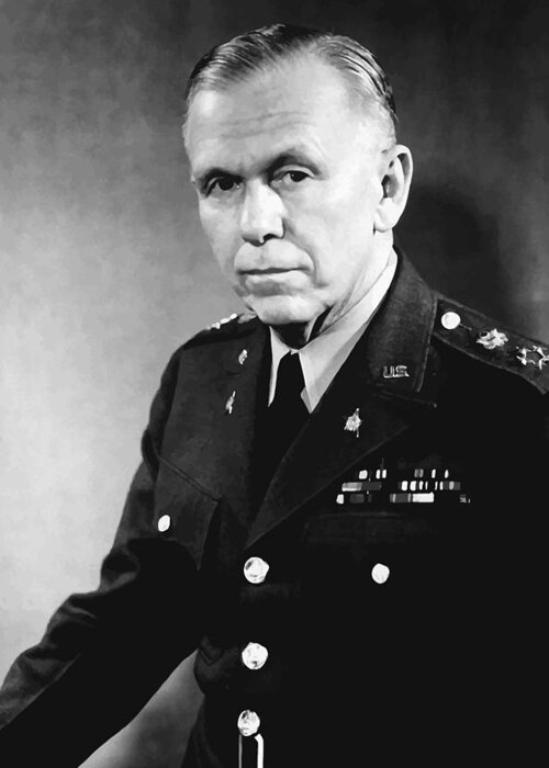 George Marshall Greeting Card featuring the painting George Marshall by War Is Hell Store