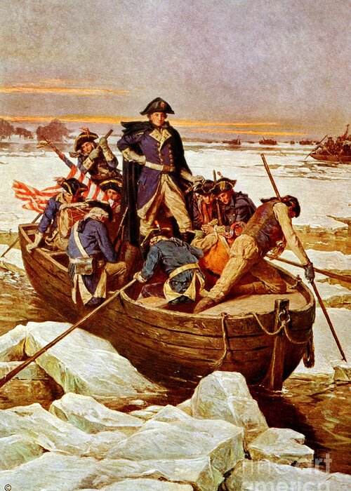 Government Greeting Card featuring the photograph George Washington Crossing by Science Source