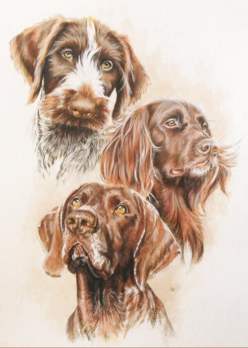 Purebred Dogs Greeting Card featuring the painting German Pointer in Watercolor by Barbara Keith