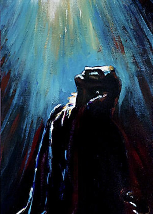 Jesus Christ Greeting Card featuring the painting Gethsemane by Steve Gamba