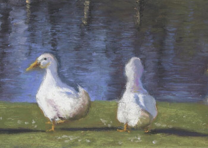 Ducks Greeting Card featuring the painting Getting Your Ducks in a Row by Terri Meyer