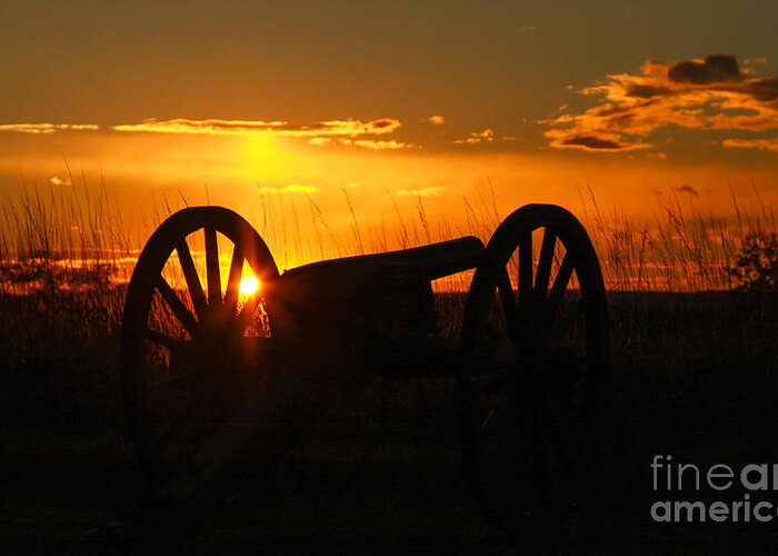 Gettysburg Cannon Sunset Greeting Card featuring the photograph Gettysburg Cannon Sunset by Randy Steele