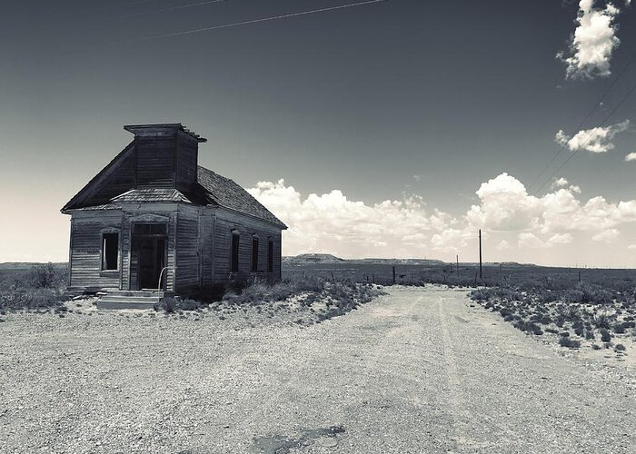 Black And White Greeting Card featuring the photograph Ghost Church by Brad Hodges