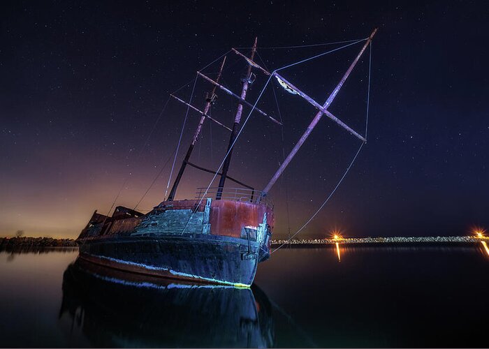 Ghost Ship Greeting Card featuring the photograph Ghost Ship by Tracy Munson