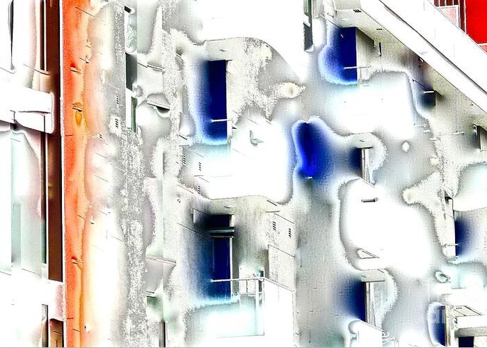 Abstract Greeting Card featuring the photograph Ghosts Mingle The Bing Tower by Jacqueline Howe