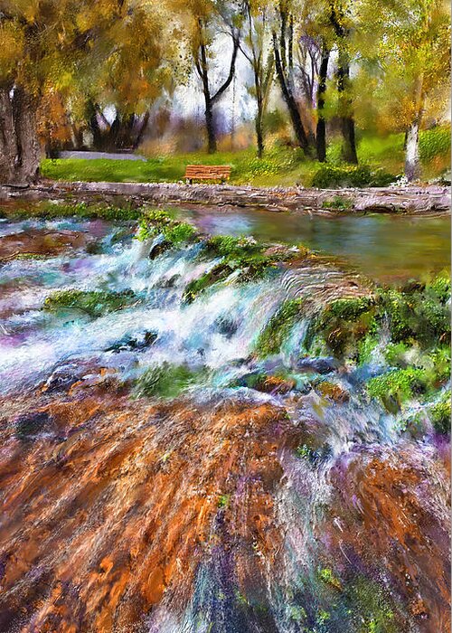 Giant Springs Greeting Card featuring the digital art Giant Springs 2 by Susan Kinney