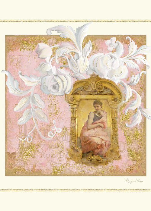 Rococo Greeting Card featuring the painting Gilded Age II - Baroque Rococo Palace Ceiling Inspired by Audrey Jeanne Roberts