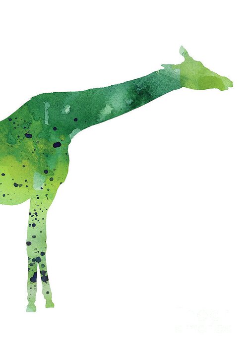 Giraffe Greeting Card featuring the painting Giraffe drawing watercolor art print by Joanna Szmerdt