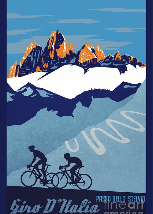 Giro D'italia Greeting Card featuring the painting Giro D'Italia cycling poster by Sassan Filsoof