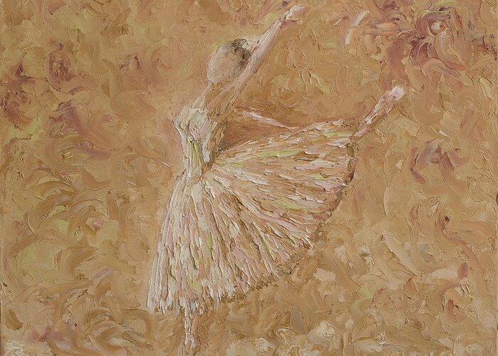 Ballet Greeting Card featuring the painting Giselle's Grace by Linda Donlin
