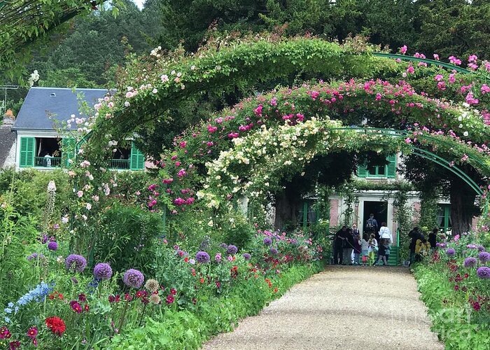 Giverny Greeting Card featuring the photograph Giverny Floral Walk by Nadine Rippelmeyer