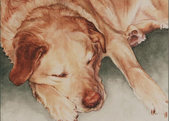 Art Greeting Card featuring the painting Gladys the Dog by Heidi E Nelson