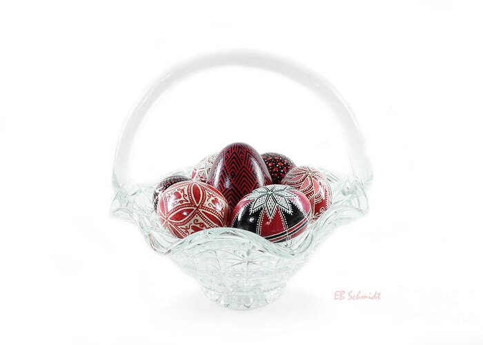 Glass Basket Greeting Card featuring the photograph Glass Basket Full of Eggs by E B Schmidt