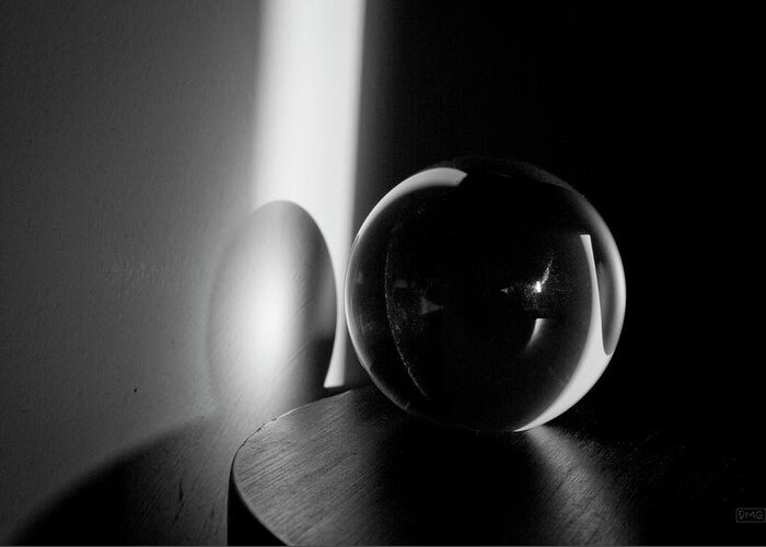 Glass Greeting Card featuring the photograph Glass Sphere in Light and Shadow by David Gordon