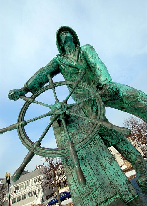 Statue Greeting Card featuring the photograph Gloucester Fisherman by Craig Incardone