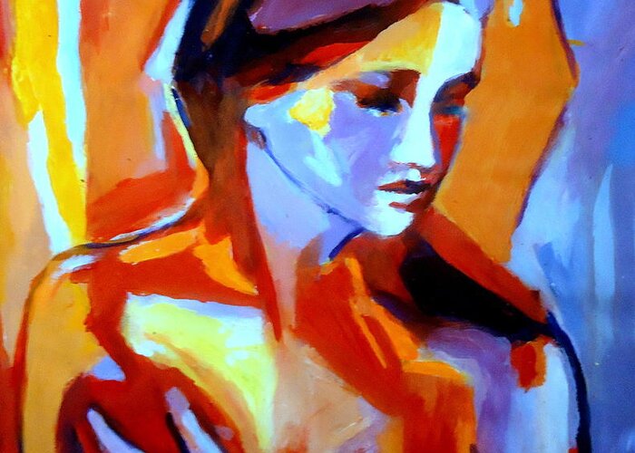 Art Greeting Card featuring the painting Glow from within by Helena Wierzbicki