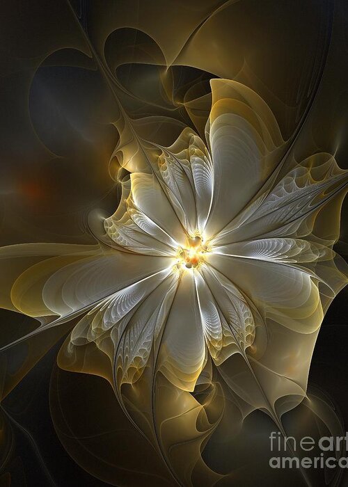 Digital Art Greeting Card featuring the digital art Glowing in Silver and Gold by Amanda Moore