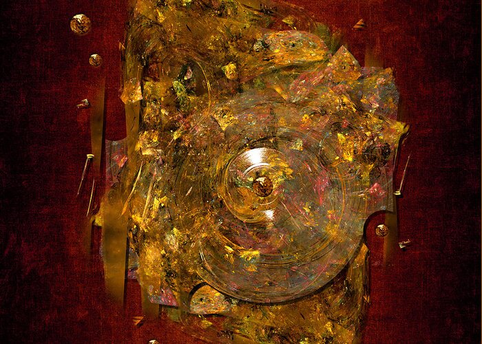 Abstract Greeting Card featuring the digital art Golden abstract by Alexa Szlavics