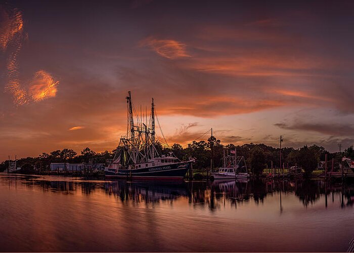 Sunset Greeting Card featuring the photograph Golden Bayou Sunset by Brad Boland