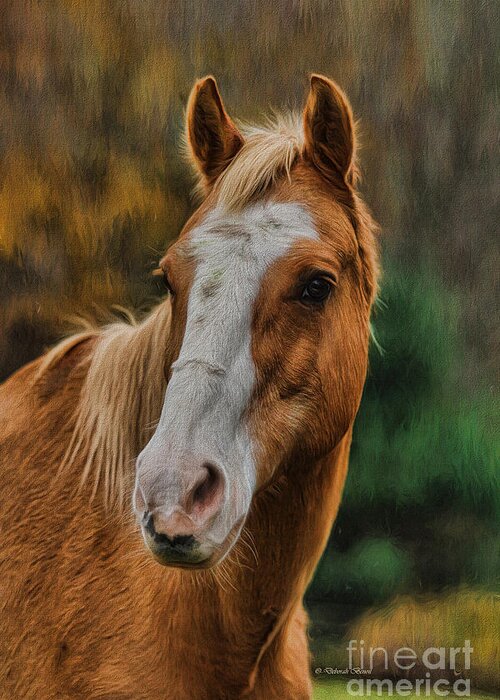 Horse Greeting Card featuring the painting Golden Beauty by Deborah Benoit
