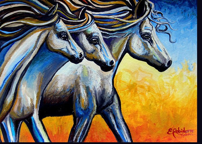 Horse Greeting Card featuring the painting Golden Embers by Elizabeth Robinette Tyndall