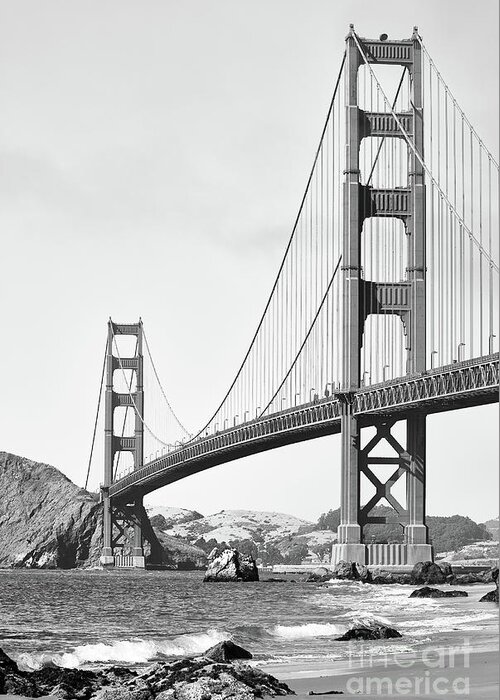Architecture Greeting Card featuring the photograph Golden Gate Bridge from Baker Beach 2 by Dean Birinyi