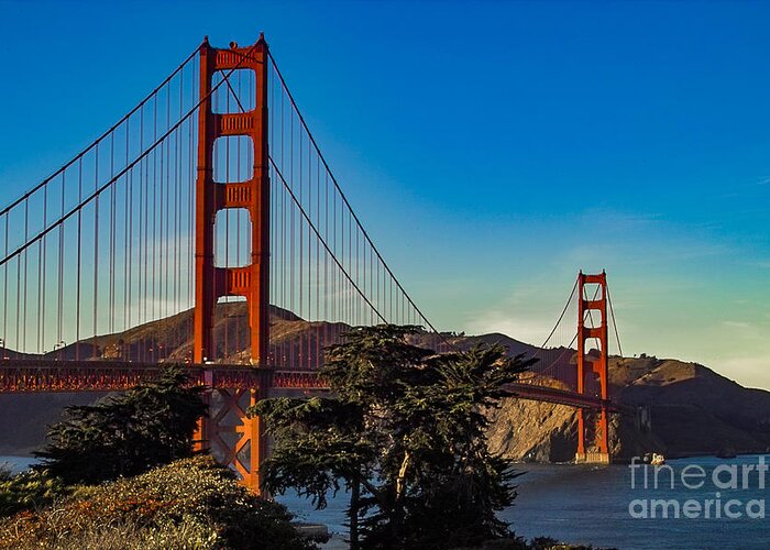 Golden Gate Bridge Greeting Card featuring the photograph Golden Gate Bridge San Francisco California by Kimberly Blom-Roemer