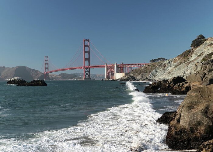 Golden Gate Bridge Greeting Card featuring the photograph Golden Gate from Baker Beach by Harold Rau